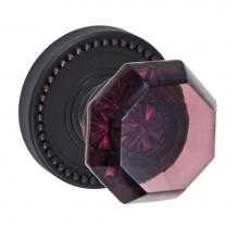 Fusion D-18-B6-E-ORB - Victorian Violet Knob with Beaded Rose Dummy Single in Oil Rubbed