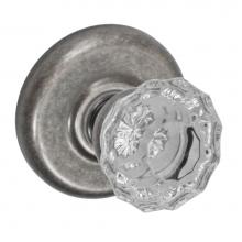 Fusion D-19-B2-E-ATP - Scalloped Clear Knob with Radius  Rose Dummy Single in Antique