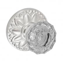 Fusion P-19-D8-0-BRN - Scalloped Clear Knob with Floral Rose Passage Set in Brushed