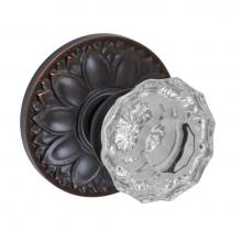 Fusion D-19-D8-E-ORB - Scalloped Clear Knob with Floral Rose Dummy Single in Oil Rubbed