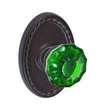 Fusion D-20-B9-E-ORB - Scalloped Green Knob with Oval Rope Rose Dummy Single in Oil Rubbed