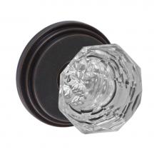 Fusion P-21-B1-0-ORB - Crystal Clear Knob with Stepped  Rose Passage Set in Oil Rubbed