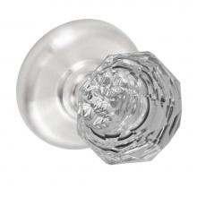 Fusion P-21-B2-0-BRN - Crystal Clear Knob with Radius  Rose Passage Set in Brushed