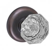 Fusion P-21-B2-0-ORB - Crystal Clear Knob with Radius  Rose Passage Set in Oil Rubbed