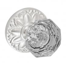 Fusion D-21-D8-E-BRN - Crystal Clear Knob with Floral Rose Dummy Single in Brushed
