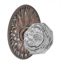 Fusion D-21-D9-E-ATP - Crystal Clear Knob with Oval Floral Rose Dummy Single in Antique