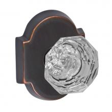 Fusion P-21-E3-0-ORB - Crystal Clear Knob with Beveled Scalloped Rose Passage Set in Oil Rubbed