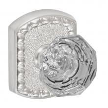 Fusion V-21-F8-0-BRN - Crystal Clear Knob with Olde World Rose Privacy Set in Brushed