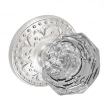 Fusion V-21-S9-0-BRN - Crystal Clear Knob with Venice  Rose Privacy Set in Brushed