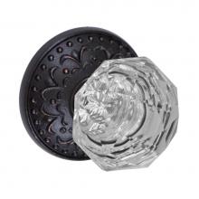 Fusion P-21-S9-0-ORB - Crystal Clear Knob with Venice  Rose Passage Set in Oil Rubbed