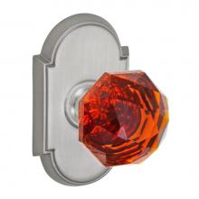 Fusion V-22-E8-0-BRN - Amber Crystal Glass Knob with Tarvos Rose Privacy Set in Brushed