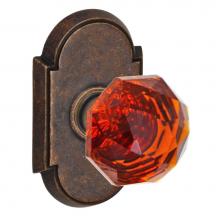 Fusion D-22-E8-E-MDB - Amber Crystal Glass Knob with Tarvos Rose Dummy Single in Medium