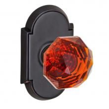 Fusion D-22-E8-E-ORB - Amber Crystal Glass Knob with Tarvos Rose Dummy Single in Oil Rubbed