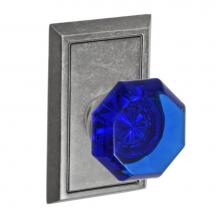 Fusion D-23-S8-E-ATP - Victorian Cobalt Glass Knob with Shaker Rose Dummy Single in Antique