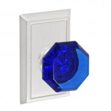 Fusion P-23-S8-0-BRN - Victorian Cobalt Glass Knob with Shaker Rose Passage Set in Brushed