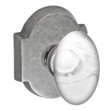 Fusion D-28-E3-E-ATP - Glass Egg Knob with Beveled Scalloped Rose Dummy Single in Antique