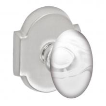 Fusion P-28-E3-0-BRN - Glass Egg Knob with Beveled Scalloped Rose Passage Set in Brushed