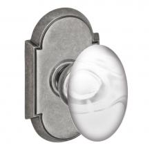 Fusion D-28-E8-E-ATP - Glass Egg Knob with Tarvos Rose Dummy Single in Antique