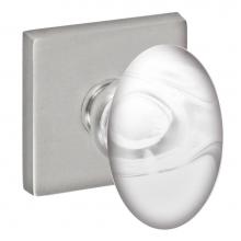 Fusion D-28-S7-E-BRN - Glass Egg Knob with Square Rose Dummy Single in Brushed