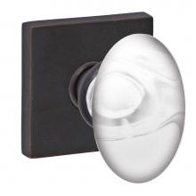 Fusion D-28-S7-E-ORB - Glass Egg Knob with Square Rose Dummy Single in Oil Rubbed