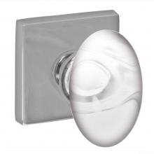 Fusion D-28-S7-E-PLC - Glass Egg Knob with Square Rose Dummy Single in Polished