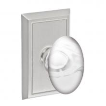 Fusion V-28-S8-0-BRN - Glass Egg Knob with Shaker Rose Privacy Set in Brushed