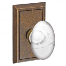 Fusion D-28-S8-E-MDB - Glass Egg Knob with Shaker Rose Dummy Single in Medium