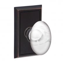 Fusion D-28-S8-E-ORB - Glass Egg Knob with Shaker Rose Dummy Single in Oil Rubbed