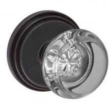 Fusion D-29-B1-E-ORB - Flat Iron Glass Knob with Stepped  Rose Dummy Single in Oil Rubbed