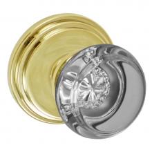 Fusion D-29-B1-E-PVD - Flat Iron Glass Knob with Stepped  Rose Dummy Single in PVD