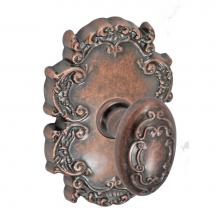 Fusion V-34-C8-0-ATC - Scroll Egg Knob with Victorian Rose Privacy Set in Antique