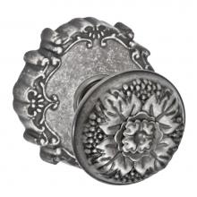 Fusion D-35-C9-E-ATP - Floral Half-Round Knob with Round Victorian Rose Dummy Single in Antique