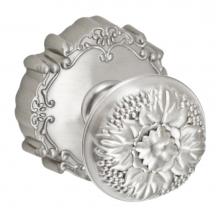 Fusion P-35-C9-0-BRN - Floral Half-Round Knob with Round Victorian Rose Passage Set in Brushed