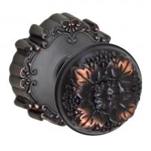 Fusion D-35-C9-E-ORB - Floral Half-Round Knob with Round Victorian Rose Dummy Single in Oil Rubbed