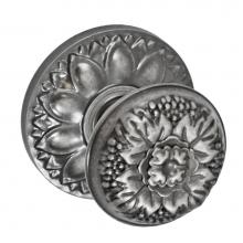 Fusion D-35-D8-E-ATP - Floral Half-Round Knob with Floral Rose Dummy Single in Antique