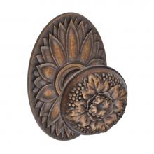 Fusion P-35-D9-0-MDB - Floral Half-Round Knob with Oval Floral Rose Passage Set in Medium