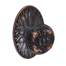 Fusion D-35-D9-E-ORB - Floral Half-Round Knob with Oval Floral Rose Dummy Single in Oil Rubbed