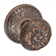 Fusion D-35-S9-E-ATC - Floral Half-Round Knob with Venice  Rose Dummy Single in Antique