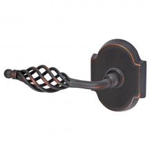 Fusion V-AB-E3-0-ORB-L - Basket Lever with Beveled Scalloped Rose Privacy Set in Oil Rubbed Bronze - Left