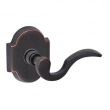 Fusion V-AD-E3-0-ORB-R - Drop Tail  Lever with Beveled Scalloped Rose Privacy Set in Oil Rubbed Bronze - Right