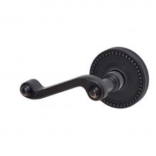 Fusion D-AE-B6-E-ORB-L - Ornate Lever with Beaded Rose Dummy Single in Oil Rubbed Bronze - Left