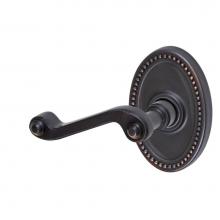 Fusion V-AE-B7-0-ORB-L - Ornate Lever with Oval Beaded Rose Privacy Set in Oil Rubbed Bronze - Left