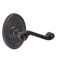 Fusion D-AE-B7-E-ORB-R - Ornate Lever with Oval Beaded Rose Dummy Single in Oil Rubbed Bronze - Right