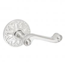 Fusion P-AE-D8-0-BRN-R - Ornate Lever with Floral Rose Passage Set in Brushed Nickel - Right