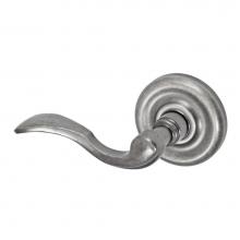 Fusion P-AF-A7-0-ATP-L - Paddle Lever with Contoured Radius Rose Passage Set in Antique Pewter - Left