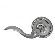 Fusion D-AF-B6-E-ATP-L - Paddle Lever with Beaded Rose Dummy Single in Antique Pewter - Left