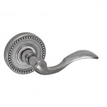 Fusion D-AF-B6-E-ATP-R - Paddle Lever with Beaded Rose Dummy Single in Antique Pewter - Right