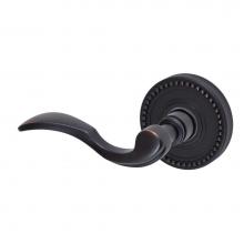 Fusion D-AF-B6-E-ORB-L - Paddle Lever with Beaded Rose Dummy Single in Oil Rubbed Bronze - Left