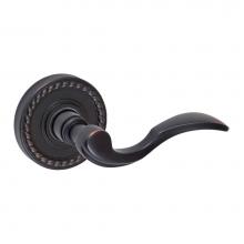 Fusion V-AF-B8-0-ORB-R - Paddle Lever with Rope Rose Privacy Set in Oil Rubbed Bronze - Right