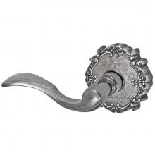 Fusion P-AF-C9-0-ATP-L - Paddle Lever with Round Victorian Rose Passage Set in Antique Pewter - Left